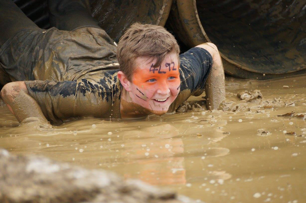 Billy sliding in mud